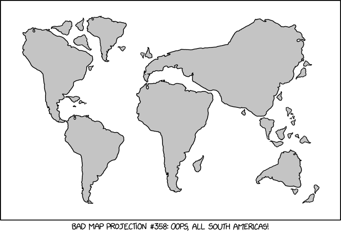 xkcd 2256: Bad Map Projection: South America