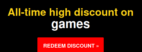 Screenshot from an email: “All-time high discount on games”