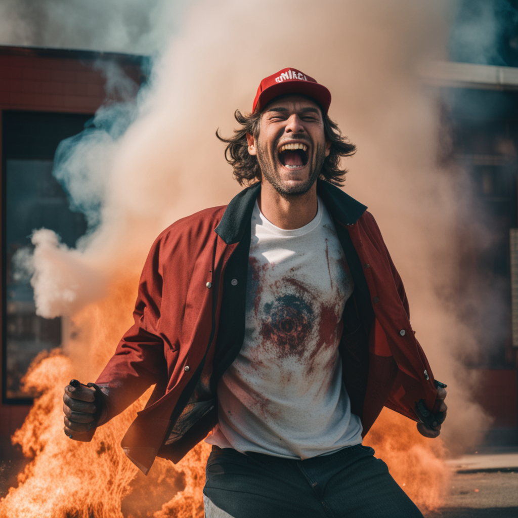 A_man_grinning_wildly_in_front_of_a_burning_building_wearing_a_maga_hat_and_doing_a_double_barrel_smoke_billowing_around_him_adrenaline_junkie_exhilarated_d_steps-40_seed-0ts-1687105066_idx-0-1.png