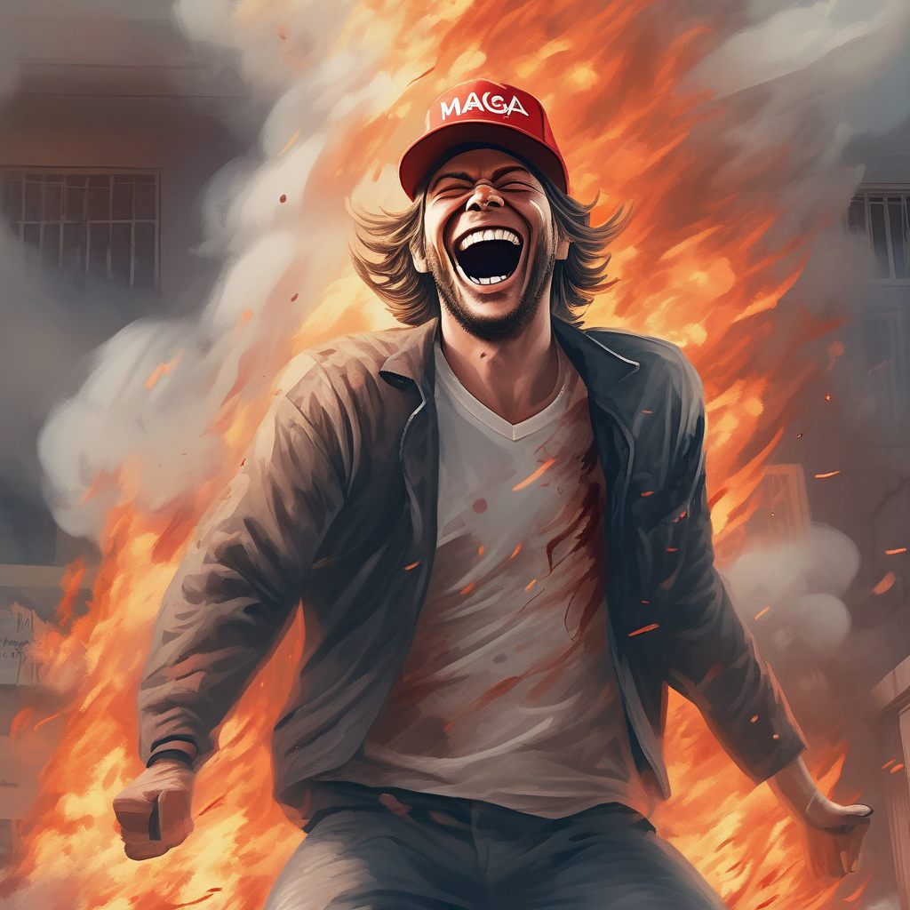 A_man_grinning_wildly_in_front_of_a_burning_building_wearing_a_maga_hat_and_doing_a_double_barrel_smoke_billowing_around_him_adrenaline_junkie_exhilarated_d_steps-40_seed-0ts-1687105066_idx-0.png