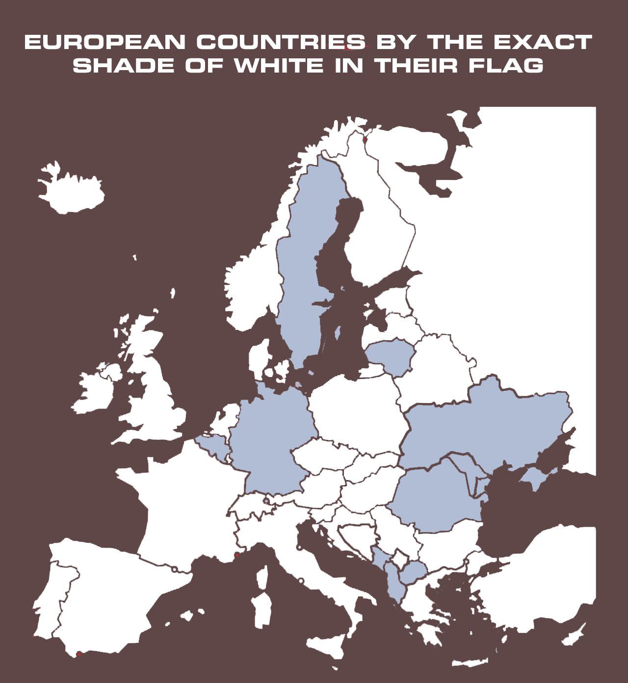 European countries by the exact shade of white in their flag.jpg
