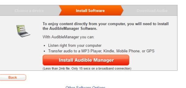 audible asks to install audible manager again